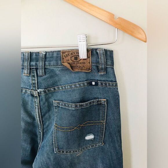 Lucky Brand | girls Billy Straight Distressed Jeans | size 14 - Picture 4 of 6